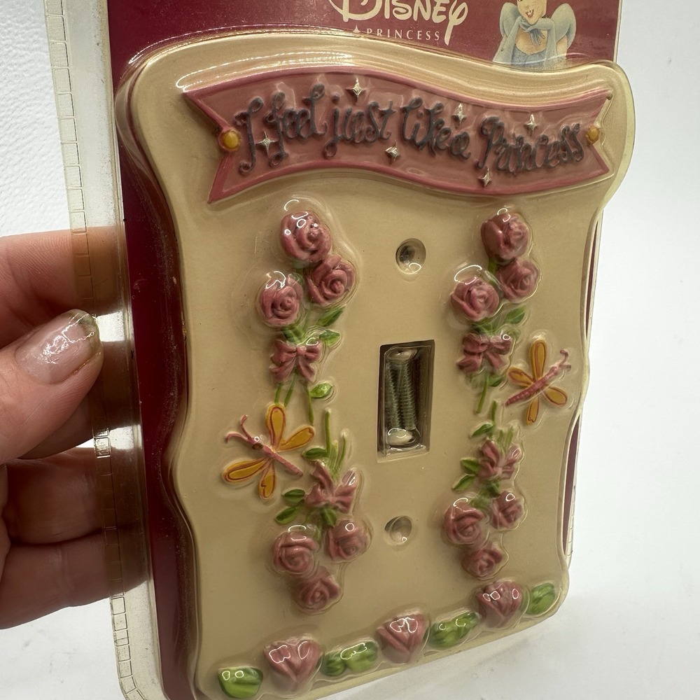 Vintage Disney‎ Princess Light Switch Plate Flowers Butterflies Girly 2006